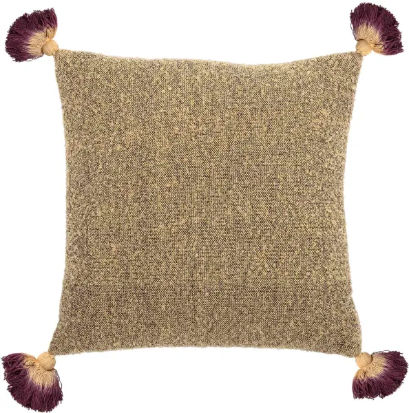 BLOOMINGVILLE pude - gul akryl/bomuld, kvadratisk (45x45)